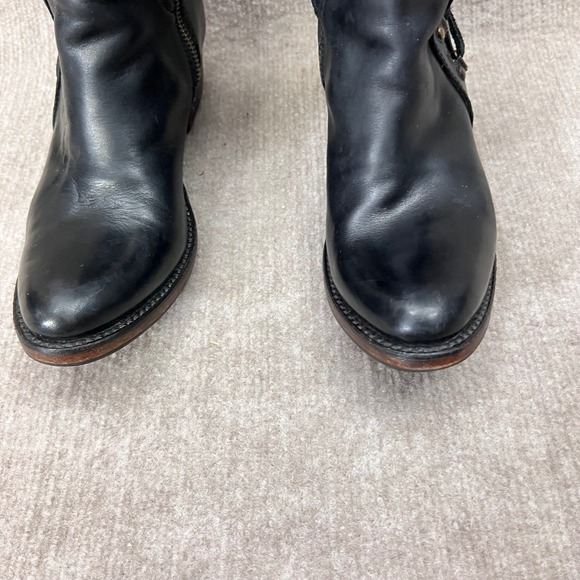 Freebird by Steven Wyatt Black Leather Tall Snake Texture Black Blue Boots 8  L - Picture 6 of 16